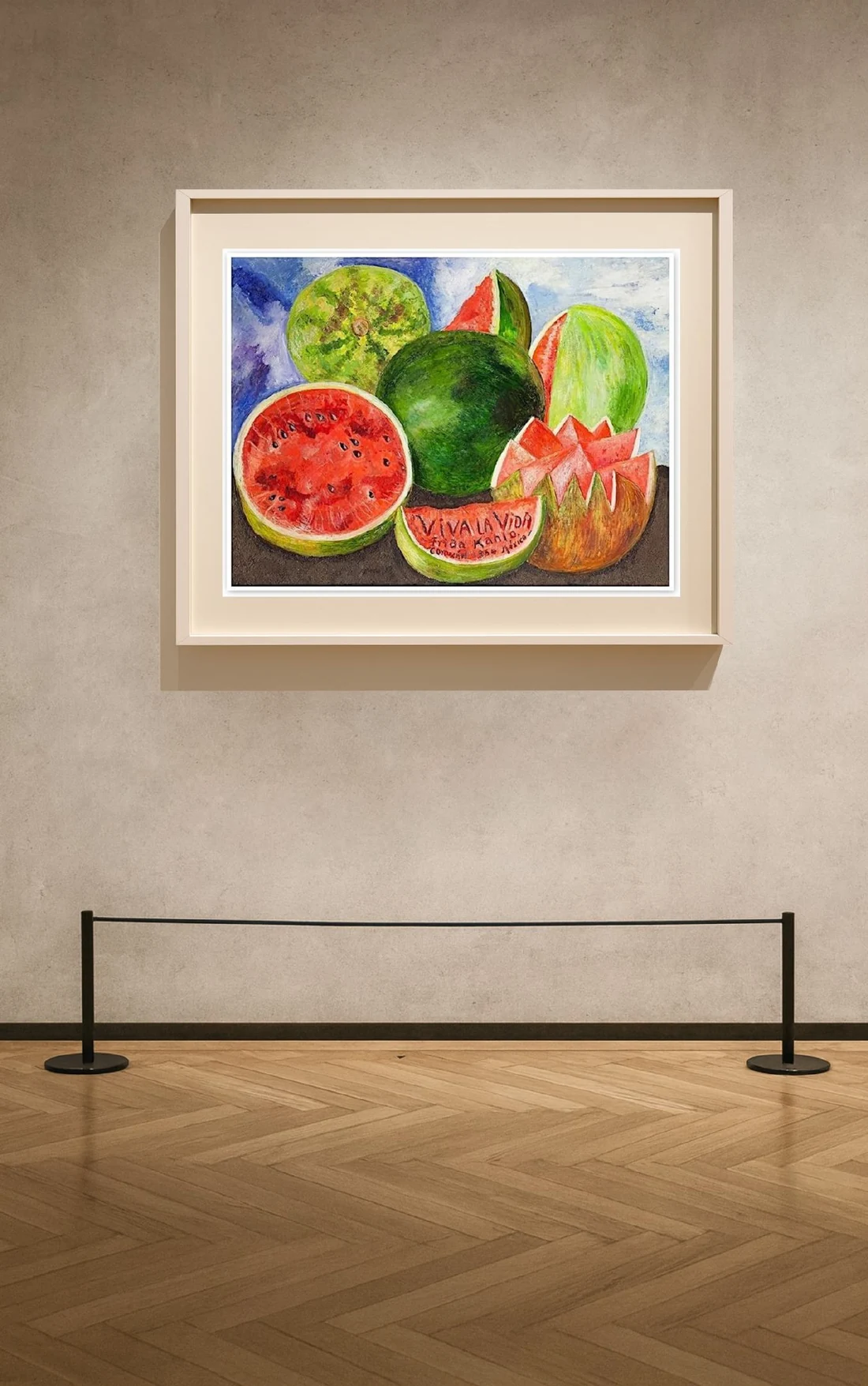 Obra Viva la Vida expuesta en una sala